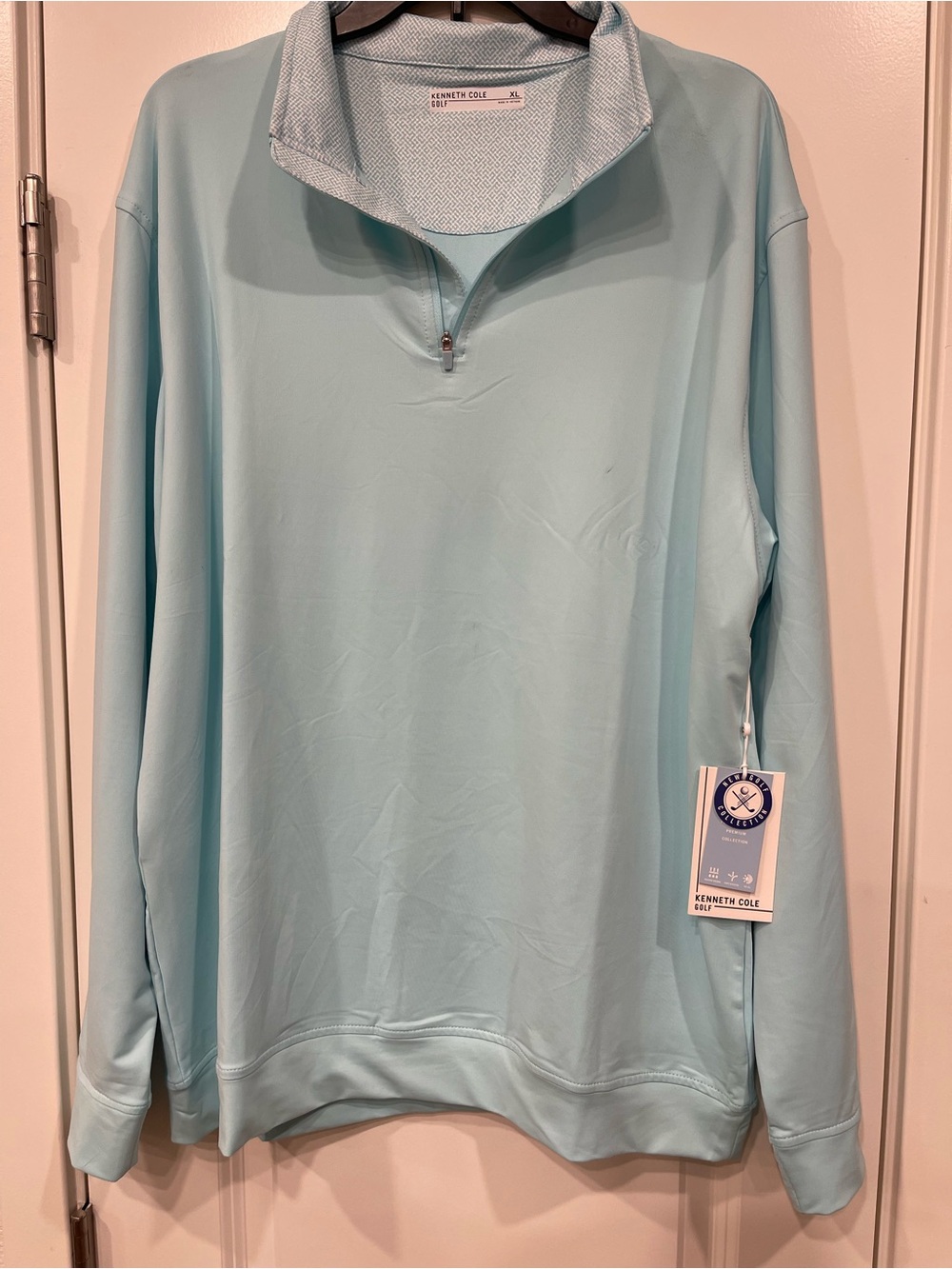 Kenneth Cole Men’s Light Blue Zip-Up Pullover
